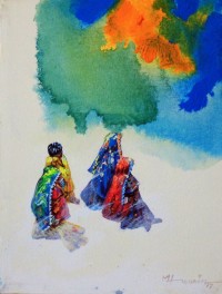 Hussain Chandio, 12 x 16 Inch,  Acrylic on Canvas,  Figurative Painting-AC-HC-051